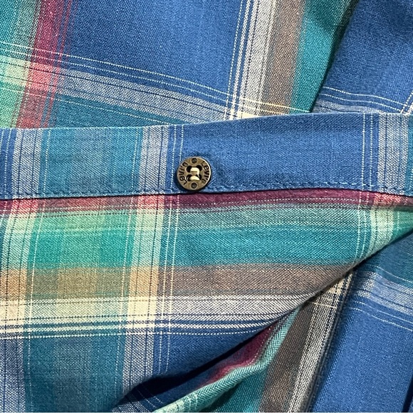 Levi’s Vintage 1990s Plaid Button Down Size XL Shirt Blue Green Authentic Levi - Picture 9 of 11